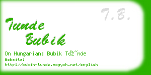 tunde bubik business card